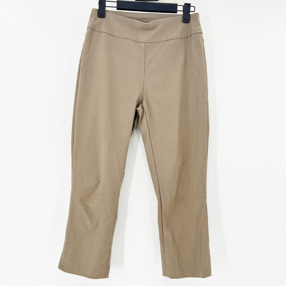 Tribal Capri Pants Women 2 Khaki Excellent Pull On Vented Tulip Hem